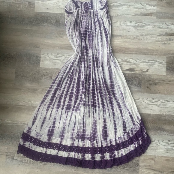 RARE Free People FP One tie dye Sunburst Maxi Dress Large purple - Picture 7 of 9